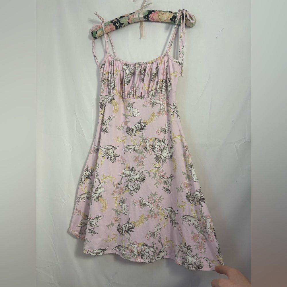 Pink Coquette‎ Angel Babydoll Ethereal Tie Strap Mini Dress Size M - Picture 9 of 12
